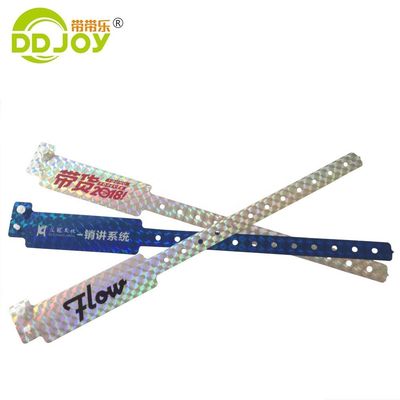 Glitter ID Bracelet Impression de logo personnalisé Bracelets holographiques pour les billets du parc du festival