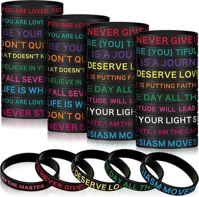 Impression à écran de soie Logo personnalisé Bracelet en caoutchouc pour événements et fêtes Cadeaux