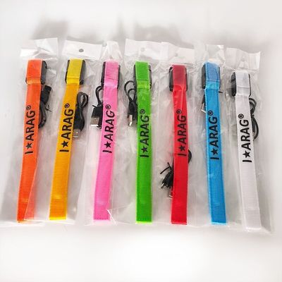 Impression offset personnalisée Nylon flashing Bracelets LED brillent dans l'obscurité pour les événements Concerts