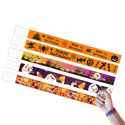 DDJOY 100pcs Happy Halloween Des bracelets en papier étanches Tyvek Des bracelets pour les parcs
