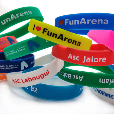 170*12*2mm Largeur de bande Brillant dans le noir Bracelet en silicium personnalisé pour les événements Festival