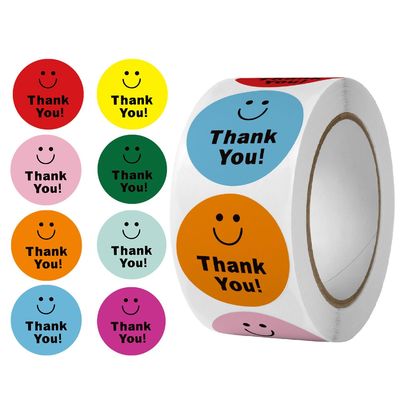 1 pouce 25mm autocollant personnalisé Cute Rainbow Merci autocollant pour la décoration de cadeau