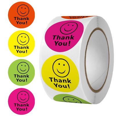 1 pouce 25mm autocollant personnalisé Cute Rainbow Merci autocollant pour la décoration de cadeau