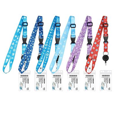 Lanyard en polyester porte-clés 6 couleurs sérigraphie en soie Lanyard rond en nylon avec logo