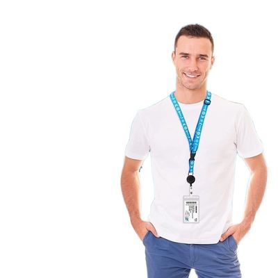 Lanyard en polyester porte-clés 6 couleurs sérigraphie en soie Lanyard rond en nylon avec logo