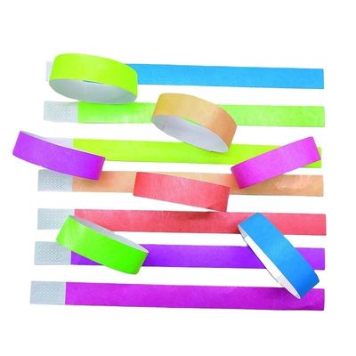 250*25mm/250*19mm Logo imprimé sur mesure Bracelets en papier écologique multicolore pour le festival