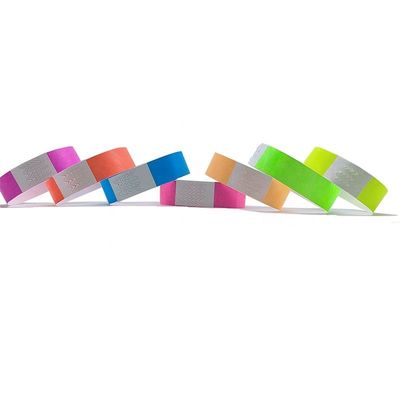 250*25mm/250*19mm Logo imprimé sur mesure Bracelets en papier écologique multicolore pour le festival