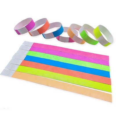 250*25mm/250*19mm Logo imprimé sur mesure Bracelets en papier écologique multicolore pour le festival