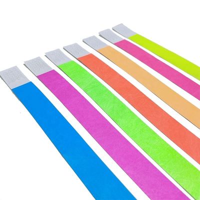 250*25mm/250*19mm Logo imprimé sur mesure Bracelets en papier écologique multicolore pour le festival