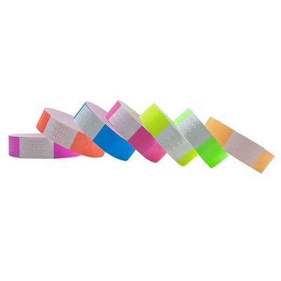 Des bracelets Tyvek de couleur néon personnalisables 250*19mm pour les festivals et les concerts
