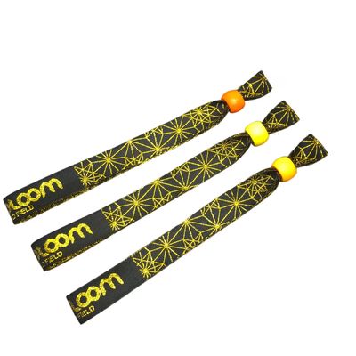 Rings RFID pour les fêtes et les événements Tissu satiné personnalisé avec impression de logo Taille 350 * 15 mm
