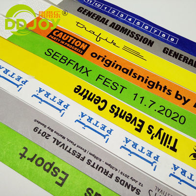 Des bracelets en papier d'identification sécurisés et étanches pour les fournisseurs invités