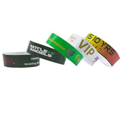 Des bracelets en papier Tyvek jetables personnalisables 250*25mm/250*19mm pour tous les utilisateurs finaux ciblés
