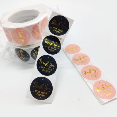 1 pouce papier kraft imperméable rouleau d'or autocollants d'étiquette de logo pour la commande personnalisée