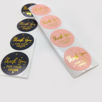 1 pouce papier kraft imperméable rouleau d'or autocollants d'étiquette de logo pour la commande personnalisée