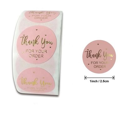 1 pouce papier kraft imperméable rouleau d'or autocollants d'étiquette de logo pour la commande personnalisée