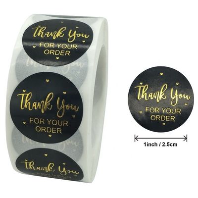 1 pouce papier kraft imperméable rouleau d'or autocollants d'étiquette de logo pour la commande personnalisée
