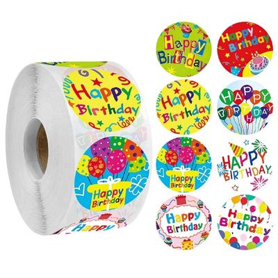 500pcs enfants dessin animé joyeux anniversaire autocollants adhésif autocollant pour la décoration de fête