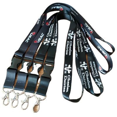 Lanyards de sublimation personnalisés pour agence de voyages 1 Impression couleur et boucle de sécurité