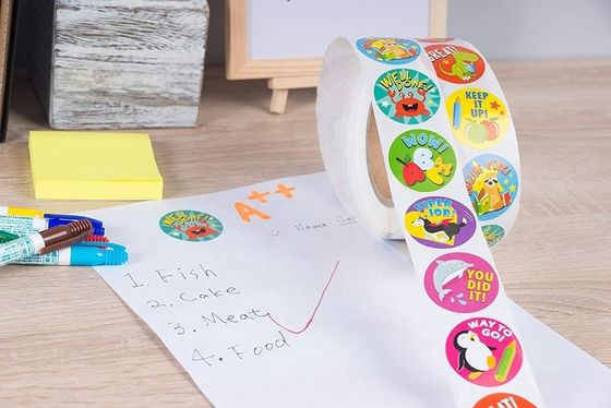 Des autocollants ronds de 1 pouce de 25 mm 500 pcs Étiquettes d'animaux mignons pour les récompenses scolaires et les enseignants