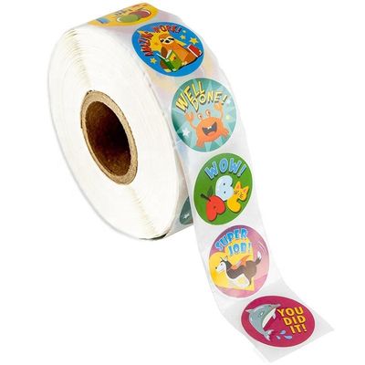 Des autocollants ronds de 1 pouce de 25 mm 500 pcs Étiquettes d'animaux mignons pour les récompenses scolaires et les enseignants