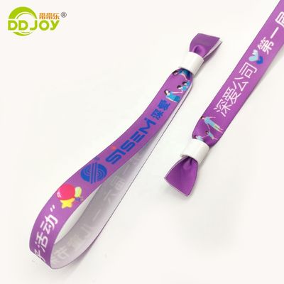 Artwork Logo personnalisé Sublimation courte lanière tissée bracelet jetable pour le festival
