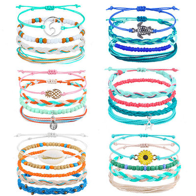 Bracelet à perles de riz tressé en fil de cire de 16 8CM pour femmes