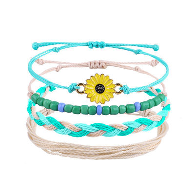 Bracelet à perles de riz tressé en fil de cire de 16 8CM pour femmes