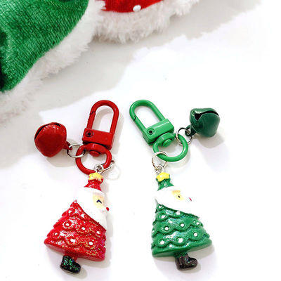 Cartoon Père Noël Arbre de Noël Cloche porte-clés sac à dos Téléphone portable Pendant ornement