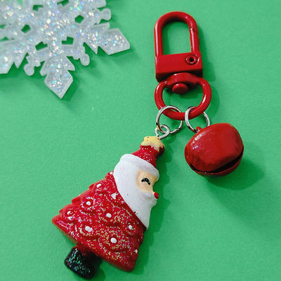 Cartoon Père Noël Arbre de Noël Cloche porte-clés sac à dos Téléphone portable Pendant ornement