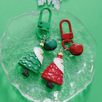 Cartoon Père Noël Arbre de Noël Cloche porte-clés sac à dos Téléphone portable Pendant ornement
