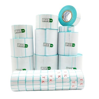 Étiquette d'expédition personnalisée en couleur boîte autocollant perforé face PP rouleaux de papier d'impression directe