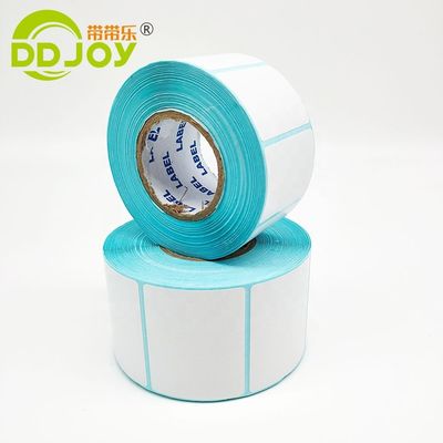 Étiquette d'expédition personnalisée en couleur boîte autocollant perforé face PP rouleaux de papier d'impression directe