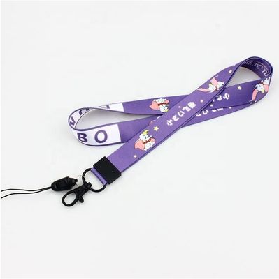 Méthode d'impression Conception personnalisée Lanyard en nylon rond avec logo porte-clés bureau