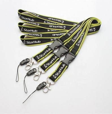 Méthode d'impression Conception personnalisée Lanyard en nylon rond avec logo porte-clés bureau