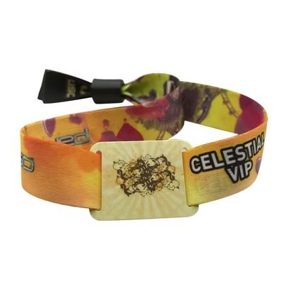 Des bracelets RFID imprimés à une ou deux faces en tissu satiné pour les fêtes d'événements