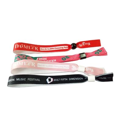 Concerts Événements Tissu tissé en polyester vert personnalisé Bracelets personnalisés Bracelets