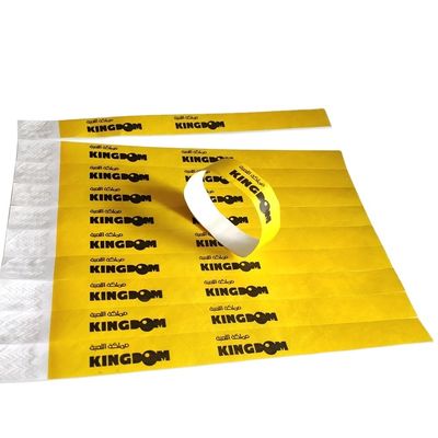 Impression sur demande Utilisateur final cible Bracelet de papier Tyvek réglable avec numéro de série