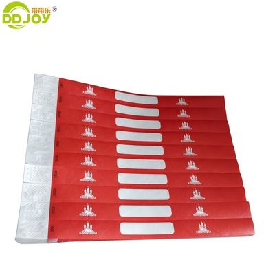 Impression sur demande Utilisateur final cible Bracelet de papier Tyvek réglable avec numéro de série