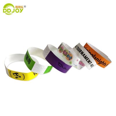 Impression sur demande Utilisateur final cible Bracelet de papier Tyvek réglable avec numéro de série