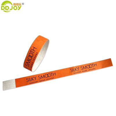 250*25mm et 250*19mm Code à barres d'entrée personnalisé Tyvek Bracelets en papier pour la fête