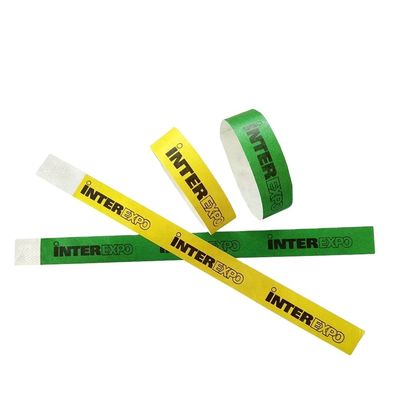 15 couleurs Poignet Tyvek résistant aux larmes pour les événements et les parcs Logo personnalisé accepté