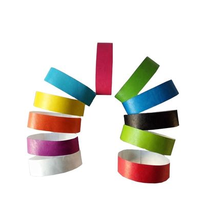 1 pouce de bracelet de couleur solide pour les fêtes personnalisé en papier DuPont coloré