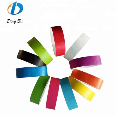 1 pouce de bracelet de couleur solide pour les fêtes personnalisé en papier DuPont coloré