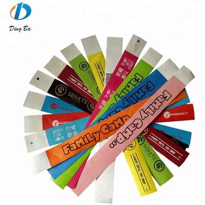 1 pouce de bracelet de couleur solide pour les fêtes personnalisé en papier DuPont coloré