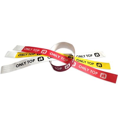 Lettres personnalisées Thème Tyvek Bracelet en papier pour la sécurité et l'identification de l'événement