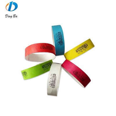 Lettres personnalisées Thème Tyvek Bracelet en papier pour la sécurité et l'identification de l'événement