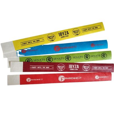 Bracelet imperméable à l'eau Tyvek personnalisé pour les événements Fête de fête et mariage OEM personnalisé